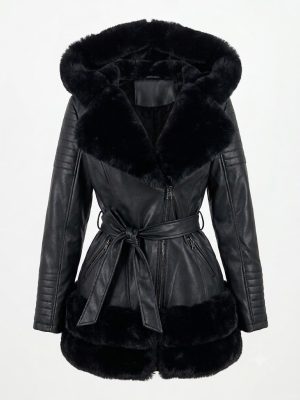 Abrigo ultra black cuerina